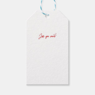Love You More Elegant Word Art Refined Aesthetic Gift Tags