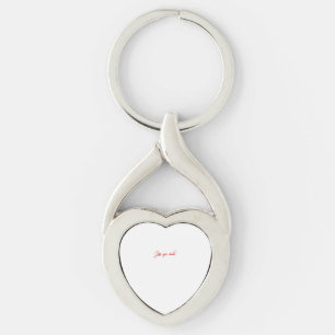 Love You More Elegant Word Art Refined Aesthetic  Keychain