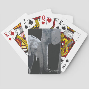 Love You More, Elephant Original Art Playing Cards