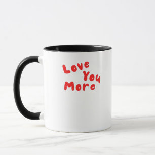 Love You More Floral Heart Line Art  Mug