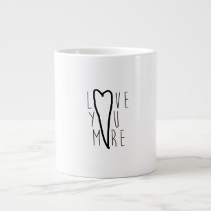 Love You More Heart Soft Romantic Style  Large Coffee Mug