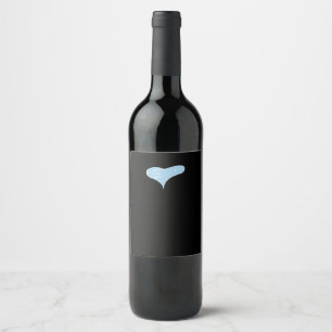 Love You More Minimal Design Blue Style  Wine Label