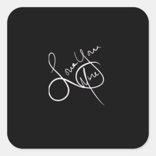 Love You More Modern Aesthetic  Square Sticker