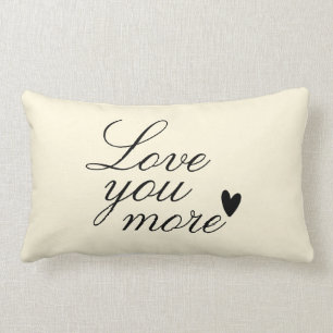 "Love You More" Personalized Text Design Lumbar Pillow