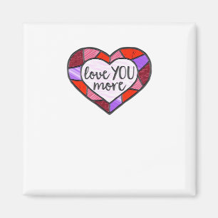 Love You More Stained Glass Heart Mosaic Artistic  Magnet