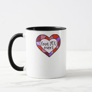 Love You More Stained Glass Heart Mosaic Artistic  Mug