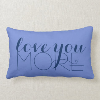 Love You More Text Hydrangea Purple Lumbar Pillow