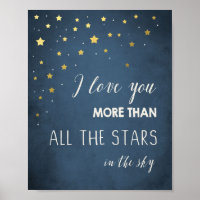 Love you more than all the stars Quote art Nursery