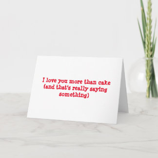 Love you more than cake holiday card