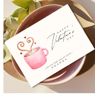 Love you more than coffee funny valentine day card