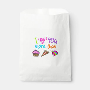 Love You More Than Cupcakes Pizza Unicorns Cute St Favour Bag
