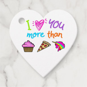 Love You More Than Cupcakes Pizza Unicorns Cute St Favour Tags
