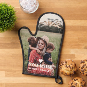 Love You Mum Custom Photo Mother's Day Gift Oven Mitt