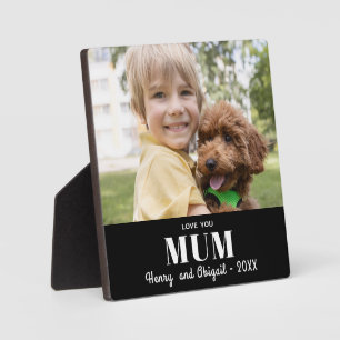 Love You Mum Photo Family Modern Keepsake Plaque