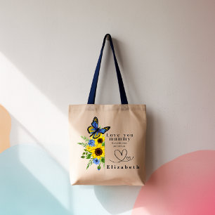 Love You Mummy Personalized Floral Tote Bag