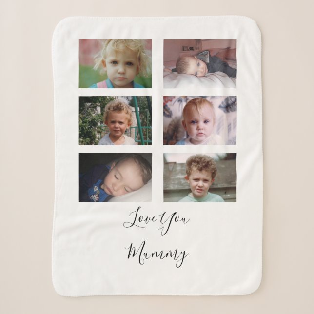 Love you Mummy photos of children Sherpa Blanket (Front)