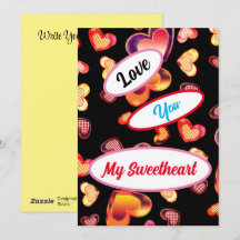 Love You My Sweetheart Pretty Ombre Plaid Hearts