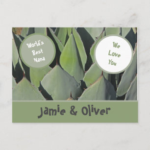 Love You Nana Green Agave Leaves Grandma Postcard