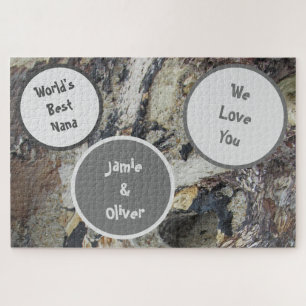 Love You Nana Nature Photo Marbled Driftwood Jigsaw Puzzle