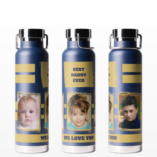 Love you navy gold best daddy ever 3 photos water bottle