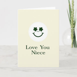 Love You Niece Shamrock Smile Card