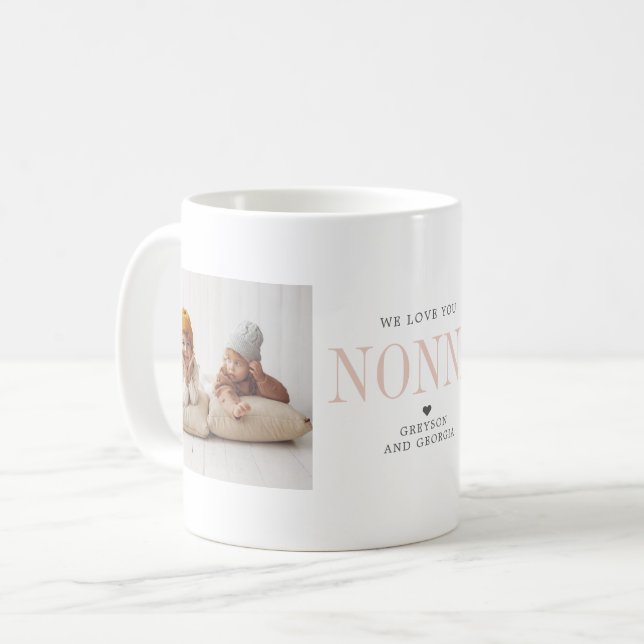 Love You Nonna | Two Photo Collage Coffee Mug (Front Left)