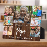 Love You Papa 7 Photo Rustic Wood Keepsake Plaque<br><div class="desc">Celebrate Papa with a rustic wood-style photo collage keepsake featuring his beloved grandchildren. Customize with 7 cherished family photos and your own heartfelt message to create a truly meaningful gift. Perfect for Father's Day,  his birthday,  or just because — a one-of-a-kind reminder of how loved he is.</div>