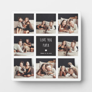 Love You Papa   Photo Collage Handwritten Text Plaque