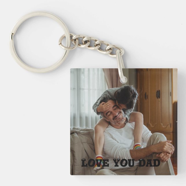 Love You papa Porte - clé photo personnalisé (Devant)