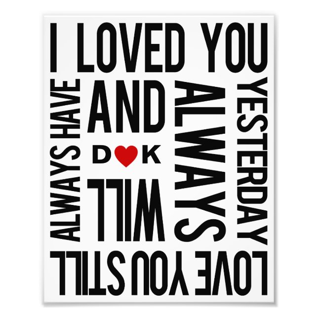 "Love You" Personalized Art Print (Front)