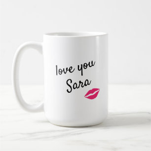 Love you, personalized hugs and kisses mug
