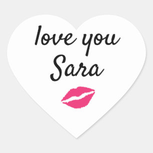 Love You Personalized Kiss Sticker