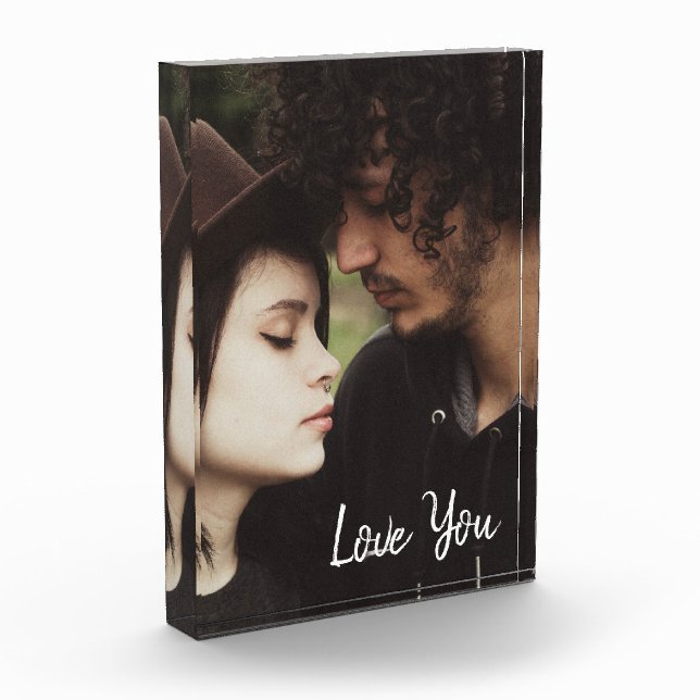 Love You | Personalized Photo Block (Left)