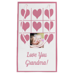 Love You Photo & Pink Hearts Small Gift Bag