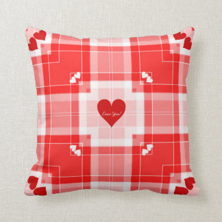 Love You! Plaid Throw Pillow