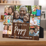 Love You Poppy 7 Photo Rustic Wood Keepsake Plaque<br><div class="desc">Celebrate Poppy with a rustic wood-style photo collage keepsake featuring his beloved grandchildren. Customize with 7 cherished family photos and your own heartfelt message to create a truly meaningful gift. Perfect for Father's Day,  his birthday,  or just because — a one-of-a-kind reminder of how loved he is.</div>