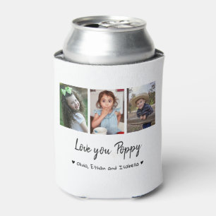 Love You Poppy Happy Father's Day 2022 Photo Can Cooler