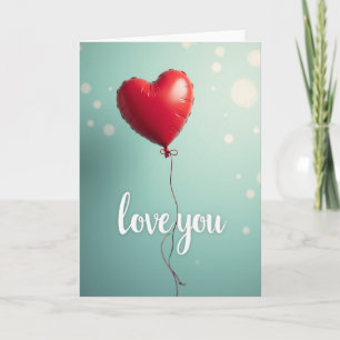 Love You Red Heart Dots Card