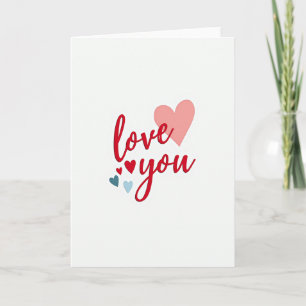 Love You Red Hearts Layered Card