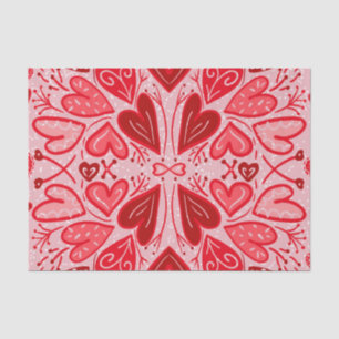 Love You Red Hearts Valentine Tissue Paper