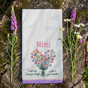 Love You Reminder Kitchen Towel - Bouquet (Purple)