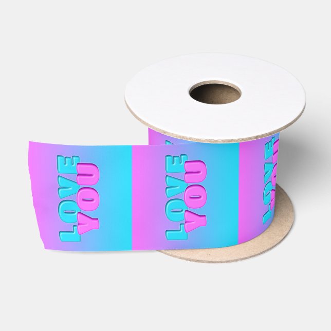 love you satin ribbon (Spool)