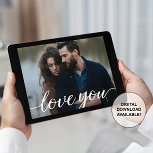 Love You Script Custom Photo Digital and Print Invitation