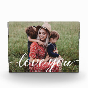 Love You Script Personalized Photo Block