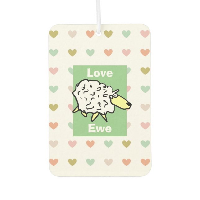 Love You Sheep Pun Air Freshener (Front)