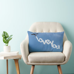 Love You Skywriting Lumbar Pillow