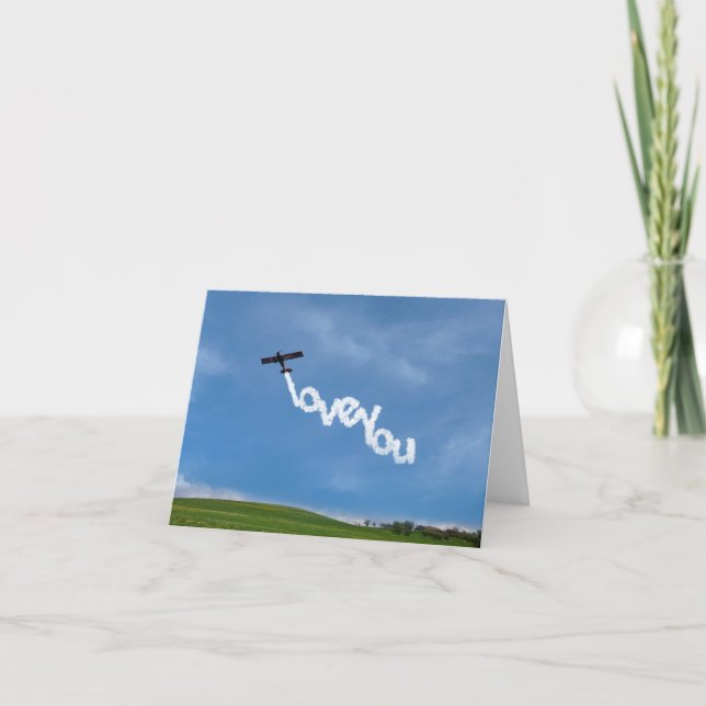 Love You Skywriting Note Card (Front)