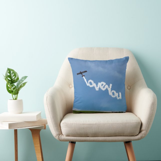 Love You Skywriting Throw Pillow (Chair)