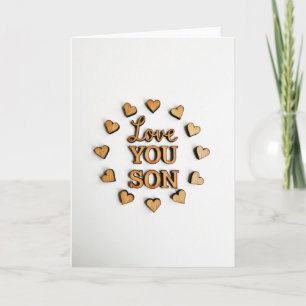 Love You Son Wood Art Card