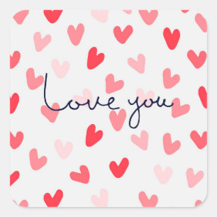 Love You Square Sticker